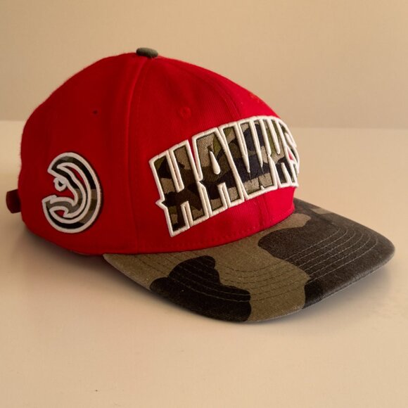 Atlanta Hawks NBA Cap hat strapback Pro Standard Leather Camo Vintage RARE - Picture 2 of 10